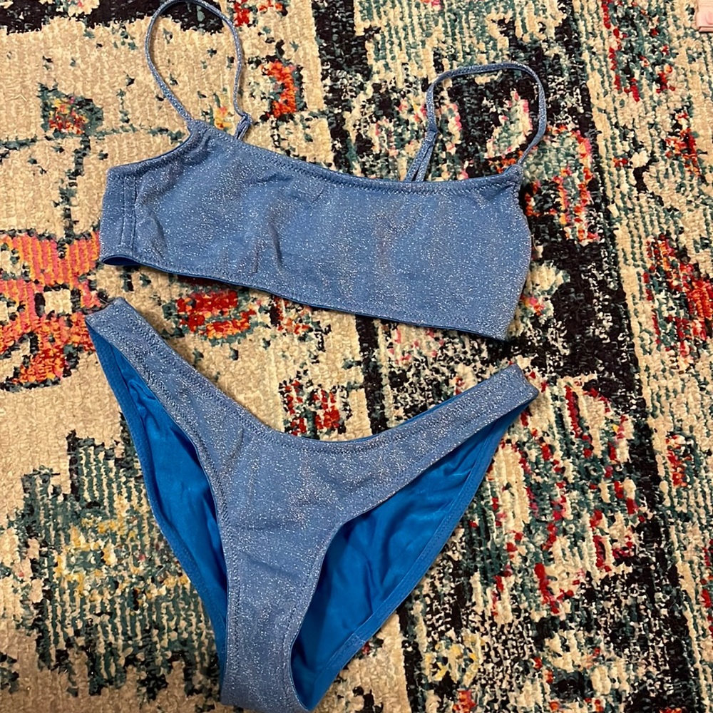 Blue Shimmer Triangl Bikini
